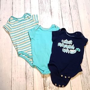 3pk Mermaid Onesies